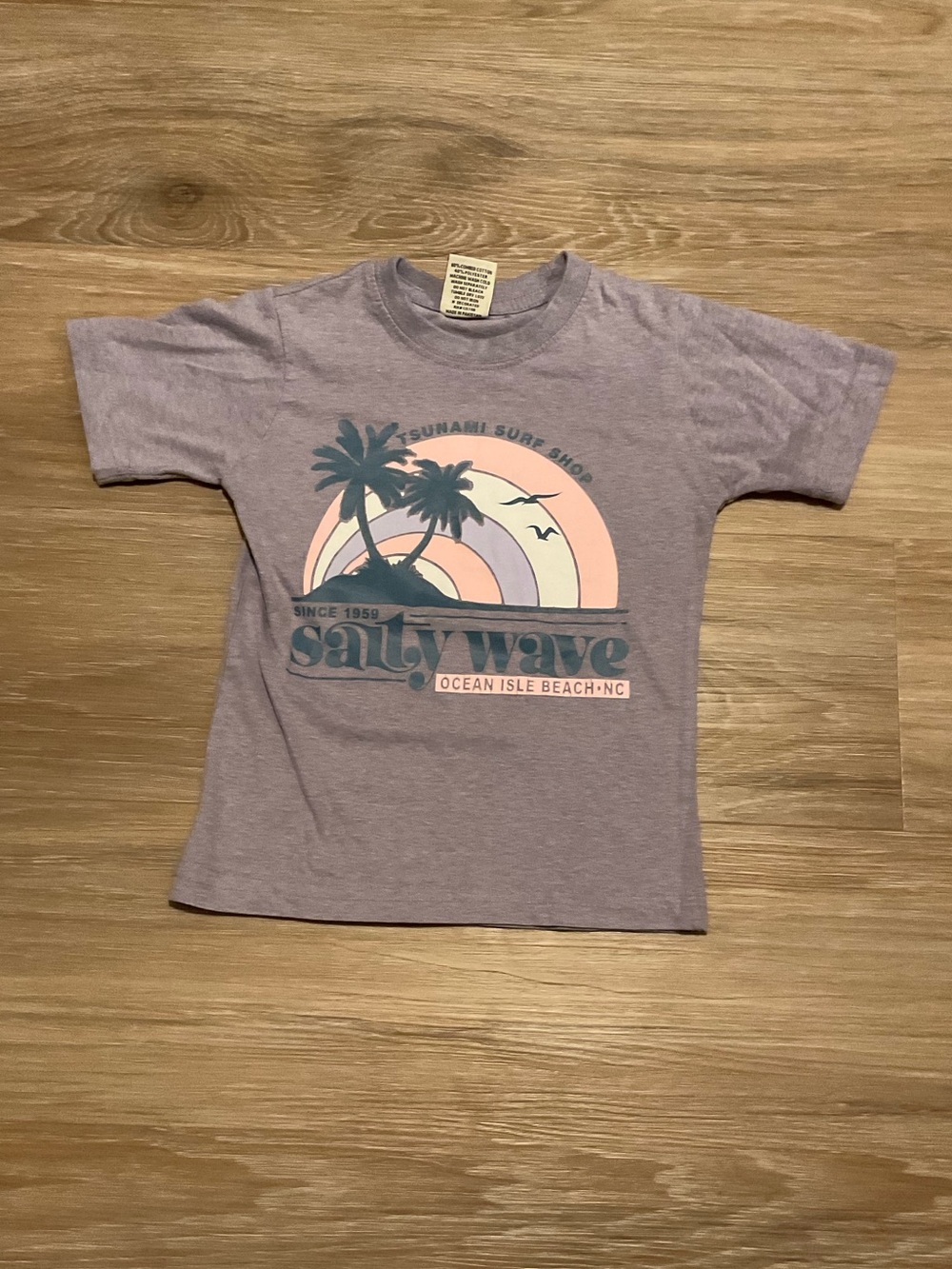 Salty Wavo Girls Purple Graphic Tee - Ocean Isle Beach